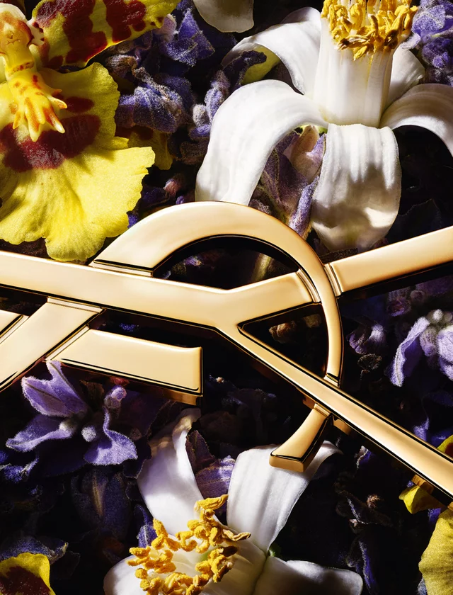 YSL logo with flowers.