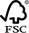 FSC logo with a tree and check mark.