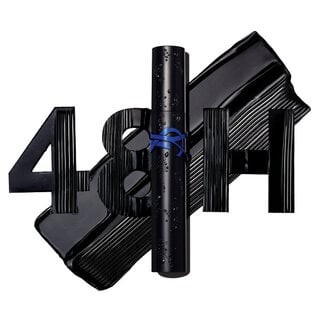 YSL mascara with the text '48H' in black.