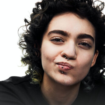 Close-up of curly hair.