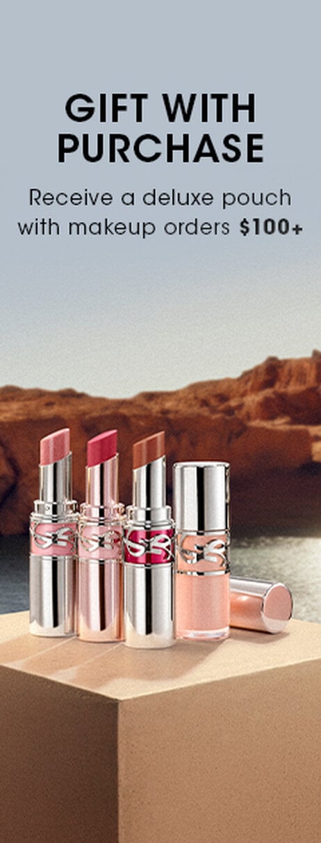 Receive a deluxe pouch with makeup orders $100+