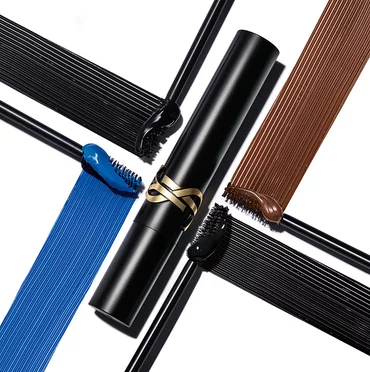 YSL mascara with different colored brushes.