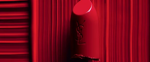 close up of red lipstick