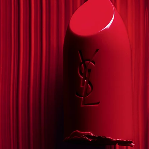 close up of red lipstick